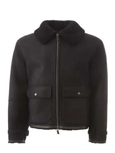 Pre-owned Lardini Elegant Black Sheepskin Leather Jacket