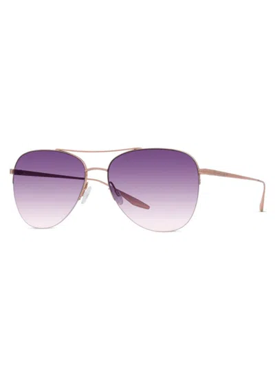 Shop Barton Perreira Women's Chevalier 57mm Aviator Sunglasses In Rose Gold Ladies Night