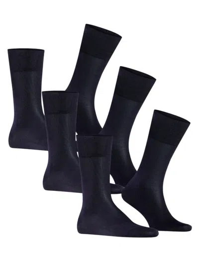 Shop Falke Men's Tiago 3-pack Socks In Dark Navy