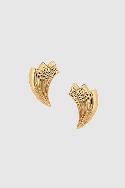 Shop Anine Bing Fan Earrings In Gold In 14k Gold