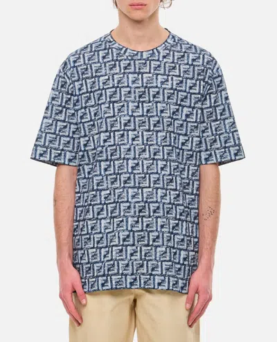 Shop Fendi Ff Printed T-shirt In Blue
