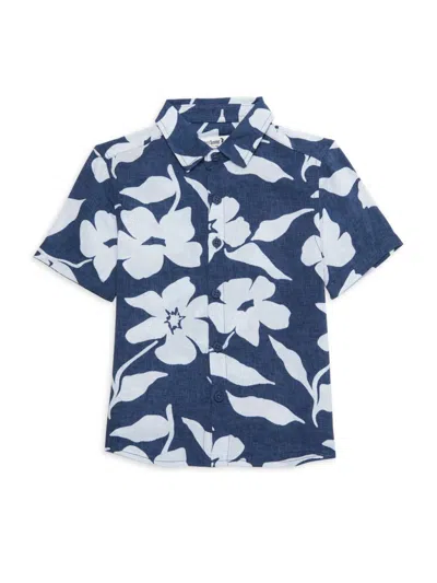 Shop The Endless Summer Little Boy's & Boy's Floral Button Up Shirt In Blue