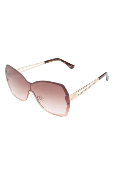 Shop Vince Camuto Backframe 145mm Gradient Shield Sunglasses In Gold