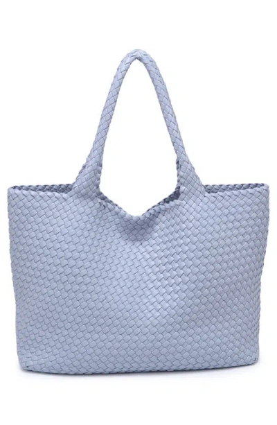 Shop Moda Luxe Woven Unlined Tote Bag And Pouch In Slate