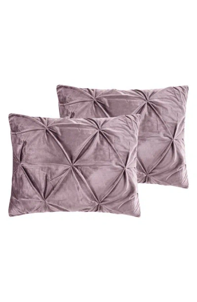 Shop Inspired Home Velvet 4-piece Comforter Set In Blush