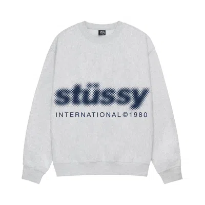 Pre-owned Stussy Blur Crew 'ash Heather' In Grey