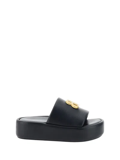 Shop Balenciaga Sandals In Black/gold
