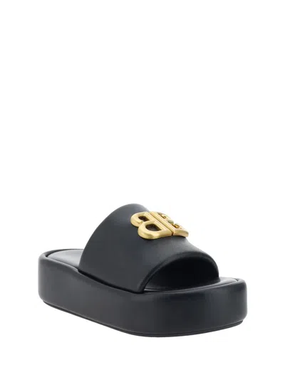 Shop Balenciaga Sandals In Black/gold