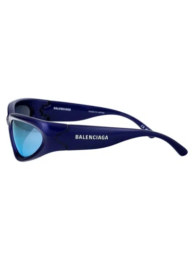 Shop Balenciaga Sunglasses In 009 Blue Blue Blue