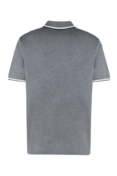 Shop Hugo Boss Boss Cotton-piqué Polo Shirt In Grey