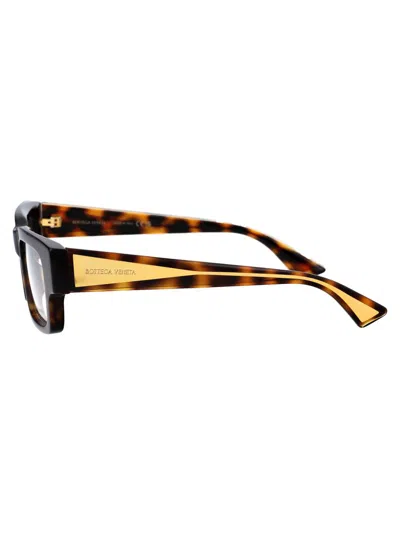 Bottega Veneta Women's Havana Acetate Optical Glasses In 002 Havana Crystal Transparent