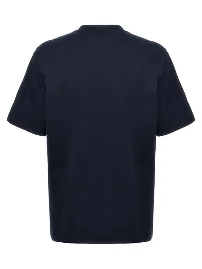 Shop Brunello Cucinelli Logo T-shirt In Blue