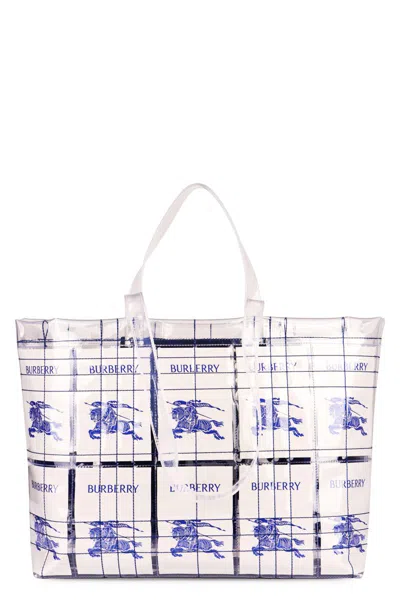 Shop Burberry Logo Detail Tote Bag In Transparent