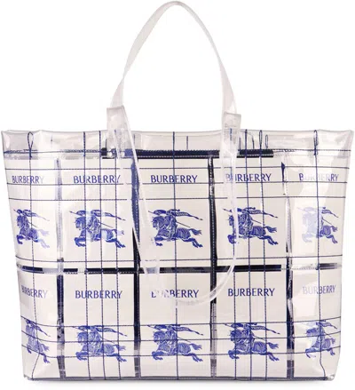 Shop Burberry Logo Detail Tote Bag In Transparent