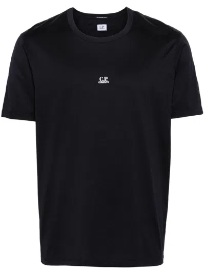 Shop C.p. Company 70/2 Mercerized Jersey Logo T-shirt In Blue