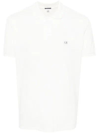 Shop C.p. Company 70/2 Mercerized Jersey Polo Shirt In Ivory