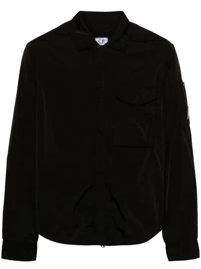 Shop C.p. Company Chrome-r Pocket Overshirts In Black