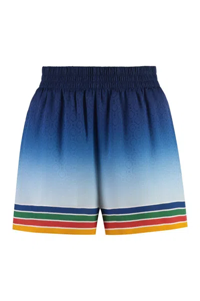 Shop Casablanca Silk Shorts In Multicolor