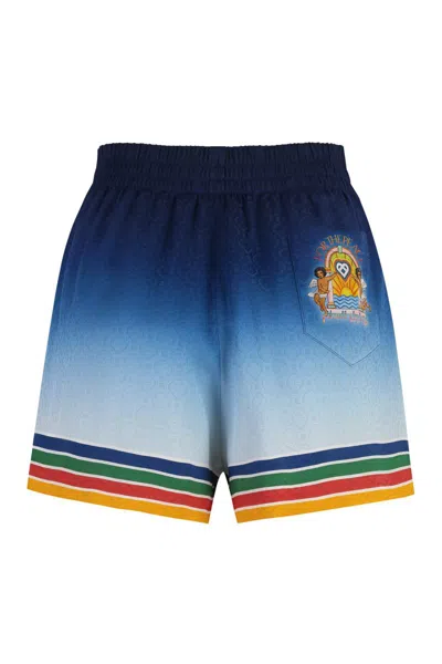 Shop Casablanca Silk Shorts In Multicolor
