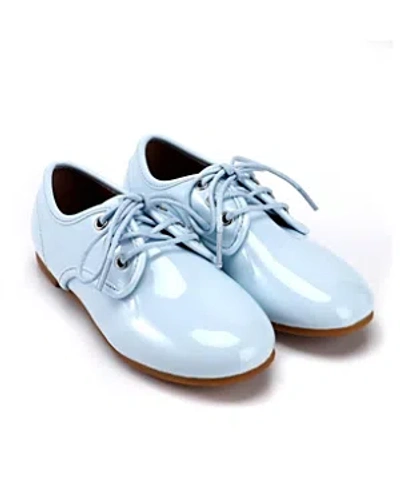 Shop Zeebrakids Unisex Patent Lace Up Shoe - Hard Sole - Toddler In Ice Blue