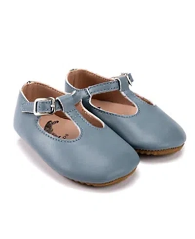 Shop Zeebrakids Girls' Classic T-strap Flats - Baby In Marlin Blue
