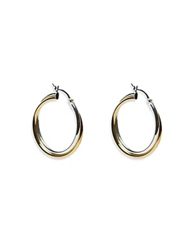 Shop Argento Vivo Double Row Hoop Earrings In Gold/silver