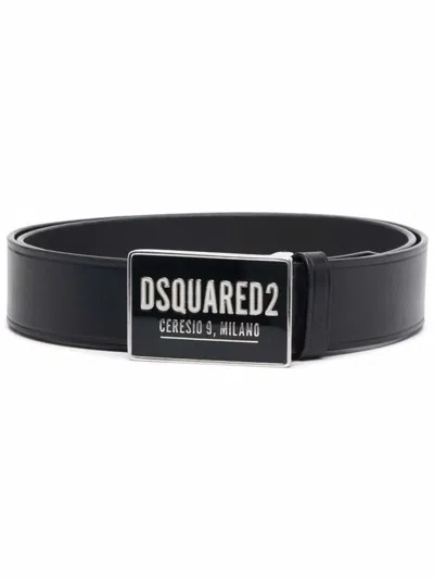 Shop Dsquared2 Belts In Black+black
