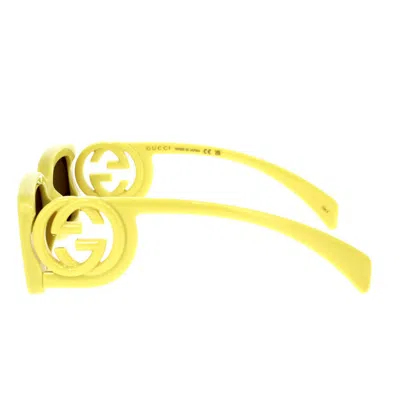 Gucci Monochrome Gg Rectangle Acetate Sunglasses In Yellow
