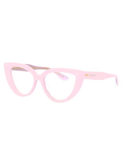 Shop Gucci Optical In 003 Pink Pink Transparent