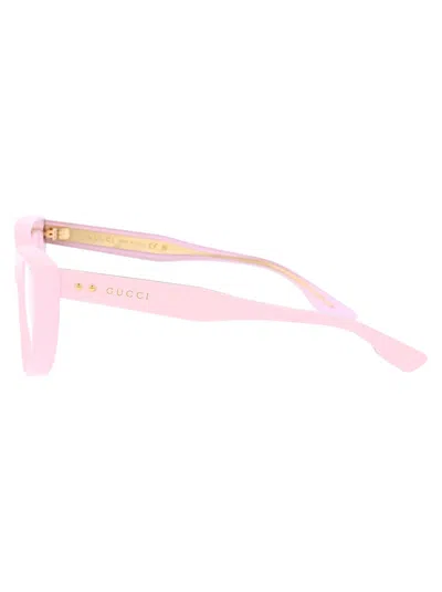 Shop Gucci Optical In 003 Pink Pink Transparent