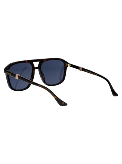 Shop Gucci Sunglasses In 002 Havana Havana Blue