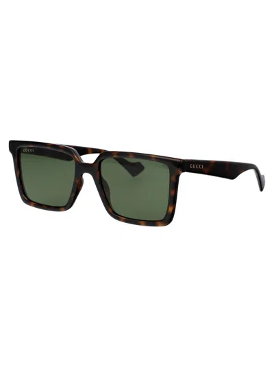 Shop Gucci Sunglasses In 002 Havana Havana Green