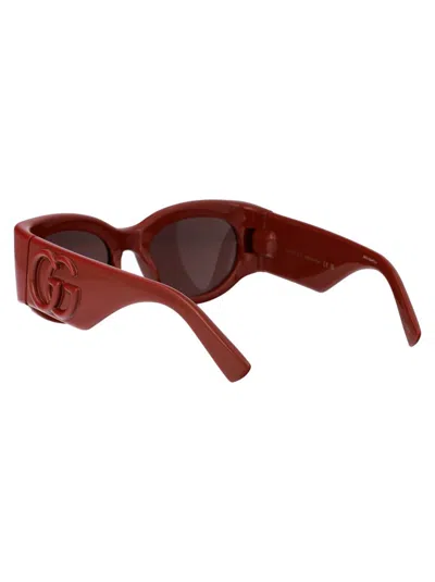 Shop Gucci Sunglasses In 002 Burgundy Burgundy Brown