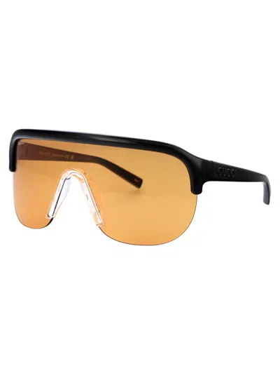 Shop Gucci Sunglasses In 005 Black Black Orange
