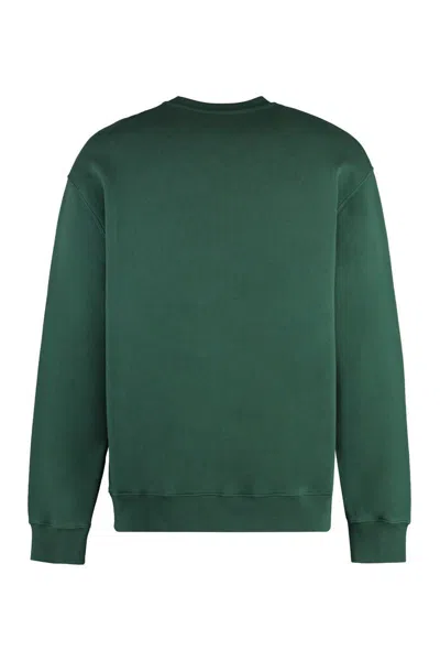 Shop Maison Kitsuné Cotton Crew-neck Sweatshirt In Green
