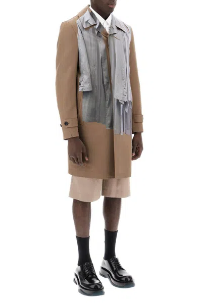 Shop Comme Des Garçons Homme Deux Single-breasted Trench Coat With Trompe In Marrone