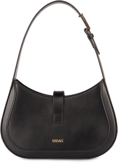 Shop Versace Greca Goddess Hobo Bag In Black