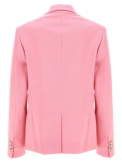 Shop Versace Single-breasted Blazer In Pink