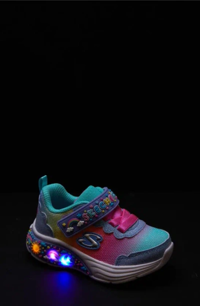 Skechers Kids' My Dreamers Light Up Sneaker In Light Blue/ Multi