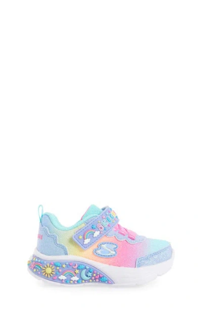 Skechers Kids' My Dreamers Light Up Sneaker In Light Blue/ Multi