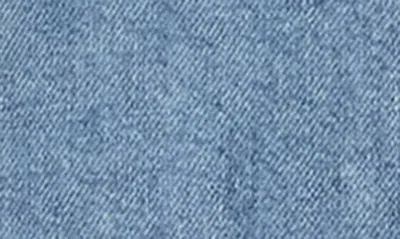 Shop Closed Crop Organic Cotton Denim Button-up Shirt In Mid Blue