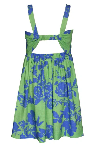 Shop Bonnie Jean Kids' Tropical Linen Blend Dress In Green