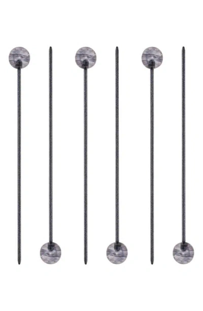 Shop Karma Gifts Lexi 6-piece Olive Cocktail Picks In Grey