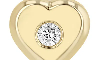 Shop Zoë Chicco Diamond Heart Stud Earrings In Yellow Gold