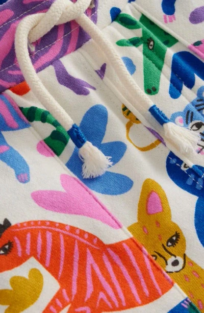 Shop Mini Boden Kids' Safari Print Cotton Sweat Shorts In Multi Safari Friends