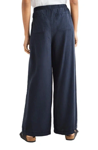 Shop Splendid Angie Lyocell & Linen Palazzo Pants In Navy