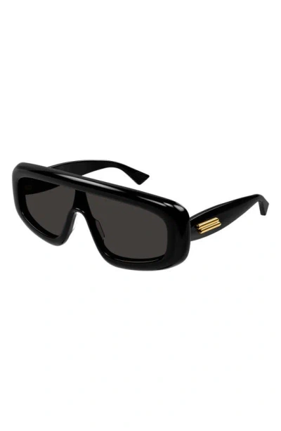 Shop Bottega Veneta 99mm Mask Sunglasses In Black
