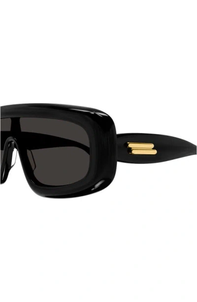 Shop Bottega Veneta 99mm Mask Sunglasses In Black