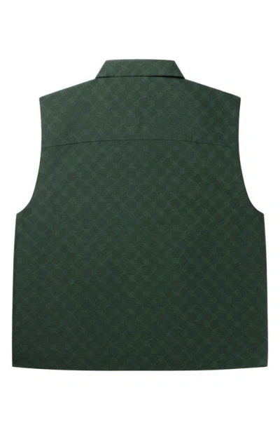 Shop Daily Paper Benji Monogram Zip Vest In Pine Green