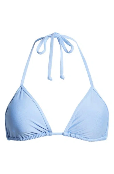 Shop Volcom Simply Seamless Triangle Bikini Top In Coastal Blue